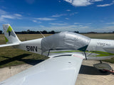 Viper aircraft with silver soft lined reflective canopy cover by aerosew. Made by ecosew.