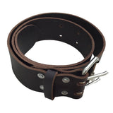 Brown tradesman belt rolled silver buckle